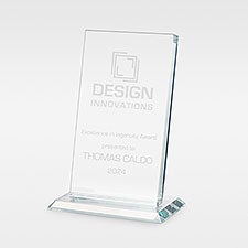 Personalized Logo Slanted Glass Recognition Award - 46754