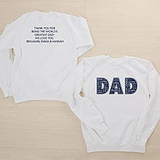 Dad Repeating Name Personalized 2-Sided Adult Sweatshirt - 46757