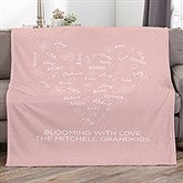 Blooming Heart Personalized Blankets - 46770