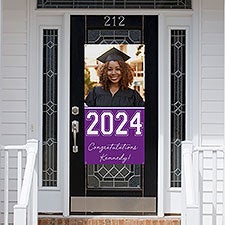 Collegiate Year Personalized Photo Graduation Door Banner  - 46777