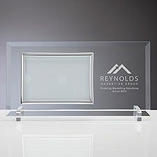 Personalized Logo Silver Beveled Picture Frame  - 46783