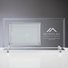 Personalized Logo Silver Beveled Picture Frame   - 46783