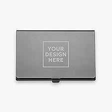 Personal Logo Engraved Gunmetal Business Card Case  - 46807