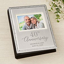 Anniversary Engraved Silver Beaded Mini Photo Album  - 46833