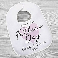 Our First Fathers Day Personalized Baby Bibs - 46838