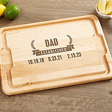 Date Established Personalized Hardwood Cutting Board - 46845