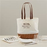 Infinite Love Wedding Embroidered Picnic Basket For Two - 46855