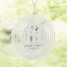 Birth Month Flower Personalized Wind Spinner  - 46873