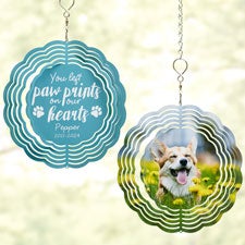 Paw Prints On my Heart Personalized Wind Spinner  - 46877