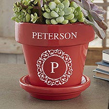 Corporate Personalized Flower Pot- Red - 46890
