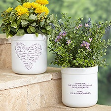 Blooming Heart Personalized Outdoor Flower Pot - 46897