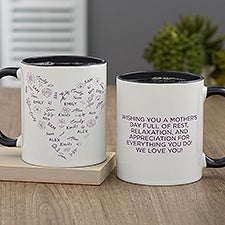 Blooming Heart Personalized Coffee Mugs - 46903