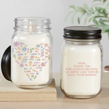 Blooming Heart Personalized Candle Jar  - 46910