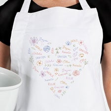 Blooming Heart Personalized Apron & Potholder - 46913