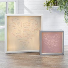 Blooming Heart Personalized LED Light Shadow Box  - 46916