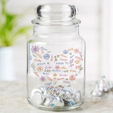 Blooming Heart Personalized Glass Candy Jar  - 46917