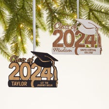 Graduation Hat Personalized Wood Ornament  - 46928