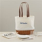 Embroidered Picnic Basket For Two - 46978