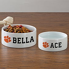 NCAA Clemson Tigers Personalized Dog Bowls - 46988