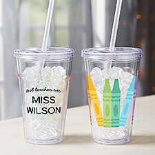 Color Crayon Personalized 17 oz. Acrylic Insulated Tumbler - 46993