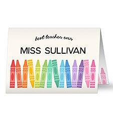 Color Crayon Personalized Greeting Card - 46996