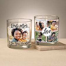 Love Photo Collage Personalized Glass Candle - 46997