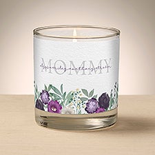 Floral Love for Mom Personalized Glass Candle 8oz  - 47005