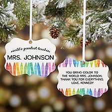 Color Crayon Personalized Metal Ornament  - 47011