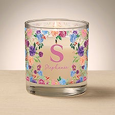 Forever Floral Personalized 8oz Glass Candle - 47012