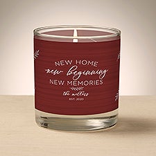 New Home, New Memories Personalized 8oz Glass Candle - 47018