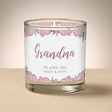 Floral Special Message Personalized 8oz Glass Candle - 47022