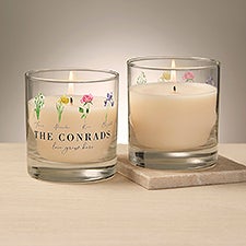 Birth Month Flower Personalized 8oz Glass Candle - 47028