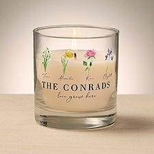 Birth Month Flower Personalized Glass Candle - 8oz - 47028