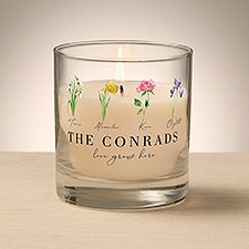 Birth Month Flower Personalized 8oz Glass Candle - 47028