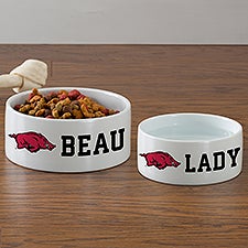 NCAA Arkansas Razorbacks Personalized Dog Bowls - 47042