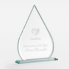 Personalized Logo Glass Tear Drop Award - Small - 47049