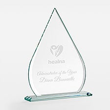 Personalized Logo Glass Tear Drop Award - Small  - 47049