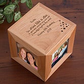 Engraved Wooden Photo Cube Frame - You Shine Like a Star Design - 4705