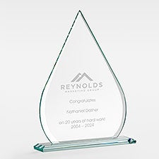 Personalized Logo Glass Tear Drop Award - Large - 47051