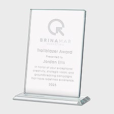 Personalized Logo Slanted Glass Recognition Award-Large  - 47055