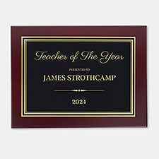 Personalized Logo Mahogany Finish Recognition Plaque - 47068
