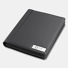 Personalized Logo Engraved Vegan Leather Zipper Padfolio - 47079