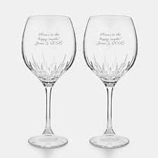 Engraved Wedgwood Vera Wang Duchess Red Wine Goblet Pair    - 47121