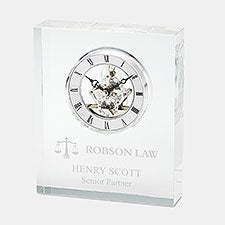 Personalized Logo Crystal Skeleton Desk Clock  - 47141