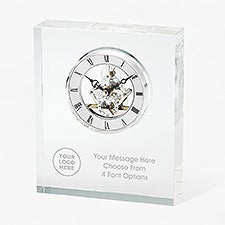 Personalized Logo Crystal Skeleton Desk Clock  - 47141