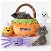 Playful Pumpkin Embroidered Plush Halloween Mini Playset  - 47164
