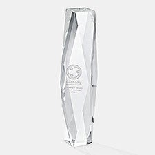 Corporate Logo Faceted Crystal Pillar Award - 47166