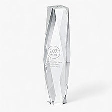Corporate Logo Faceted Crystal Pillar Award  - 47166