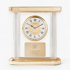Corporate Logo Gold and Glass Column Clock  - 47168