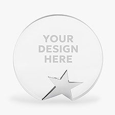 Corporate Logo Recogniton Round Star Glass Award  - 47169